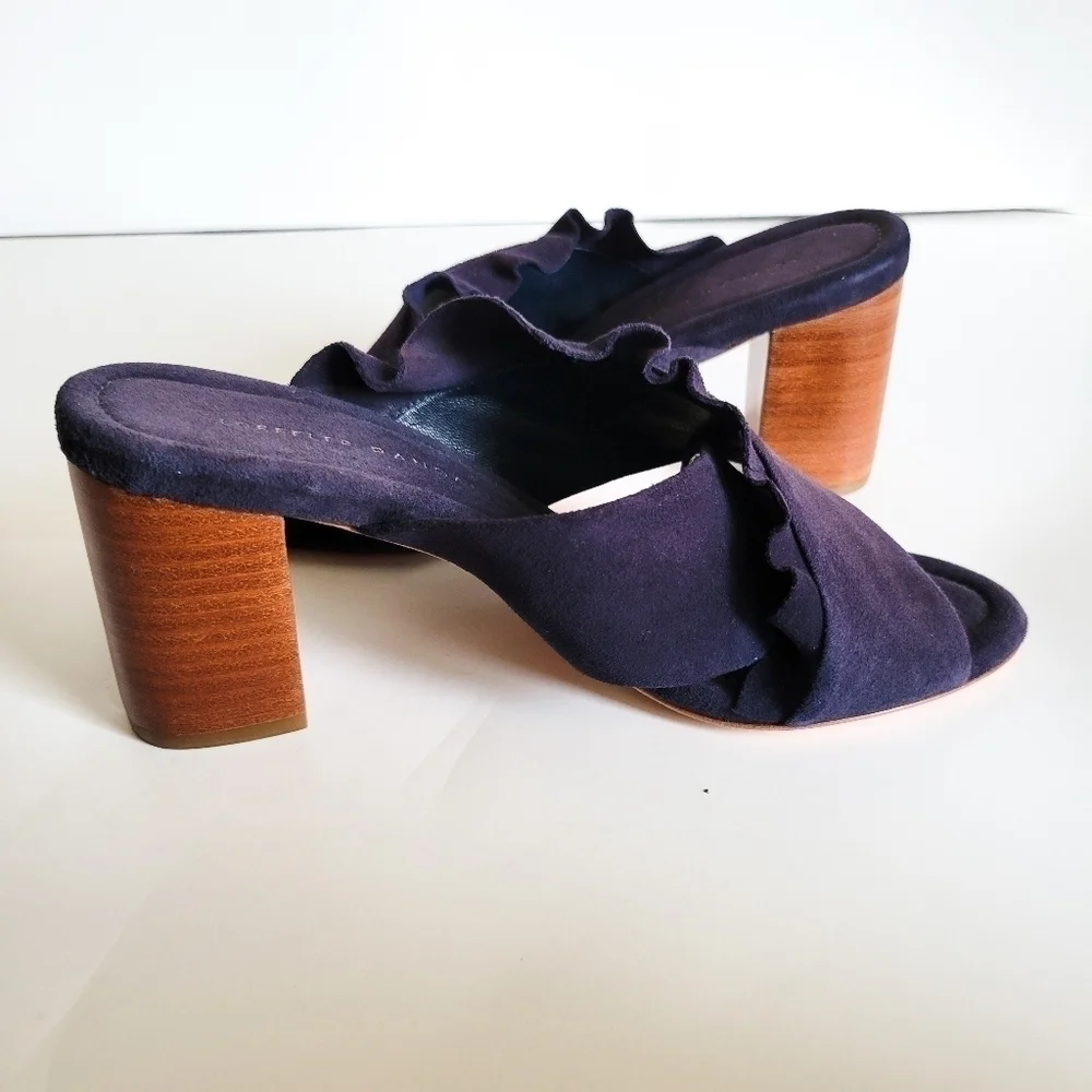 Loeffler randall Talley Navy blue sandal With Ruffle Details Size 6 Summer Shoes